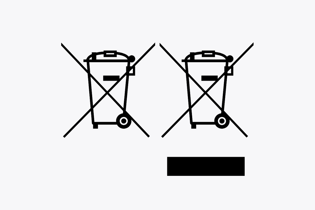 Symbol durchgestrichene Abfalltonne