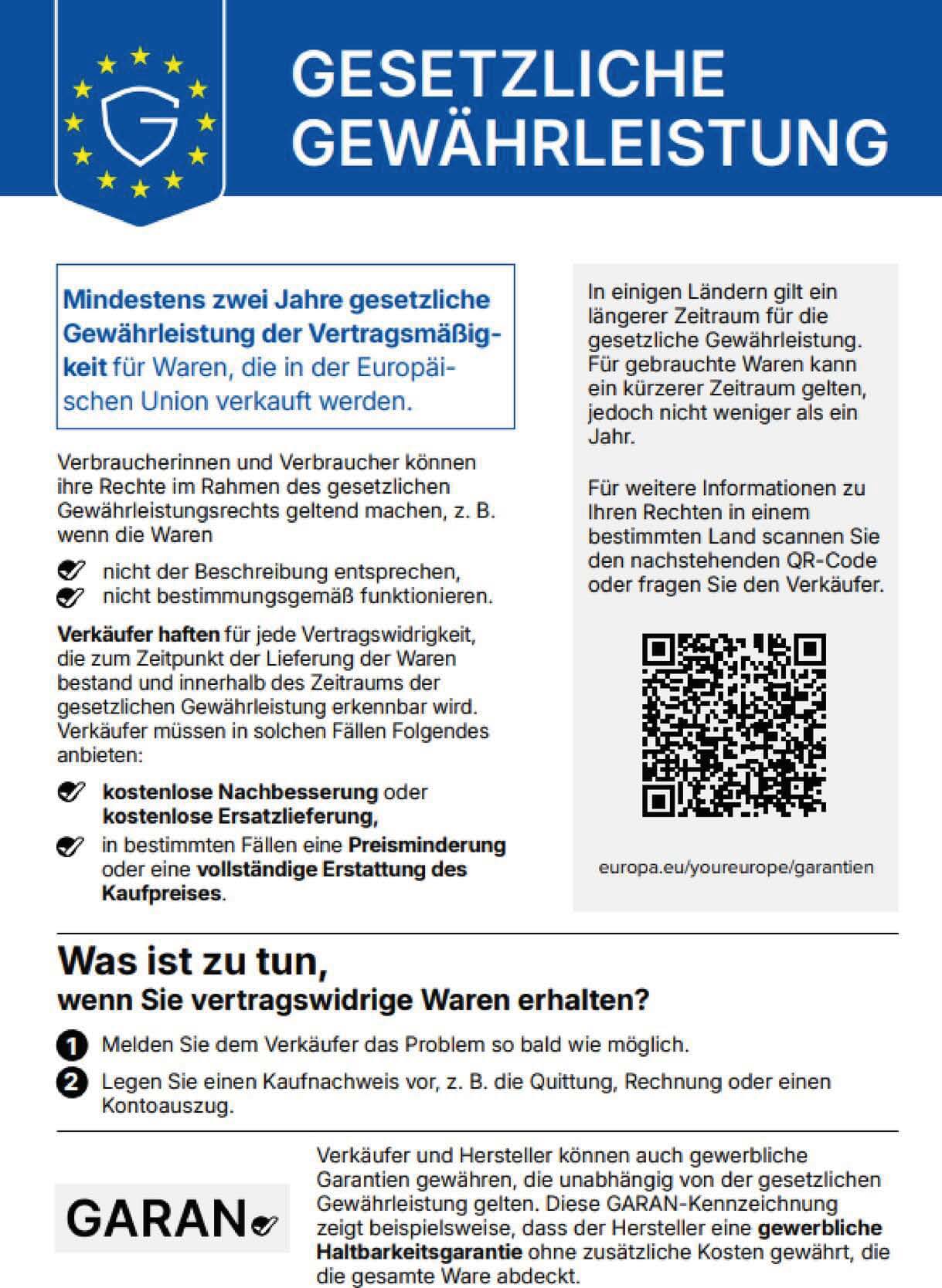 Titelseite des Dokuments „Gesetzliche Gewährleistung“